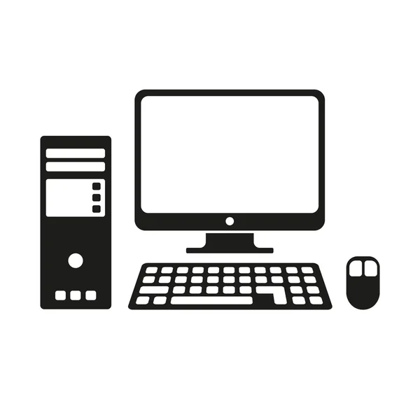 Computer icon flat vector illustration — Stock Vector