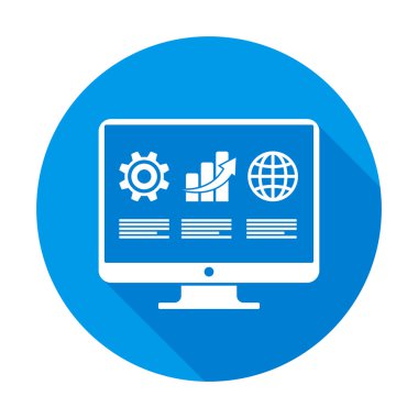 Infographic yuvarlak düz öğeleri mavi