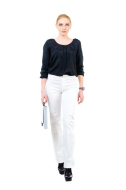 Dosyası olan iş kadını