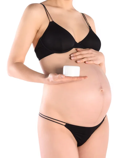 Pregnancy body care — Stock Photo, Image