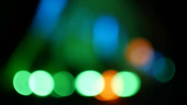 Abstract background from blurry lights at party, bokeh — Stock Video