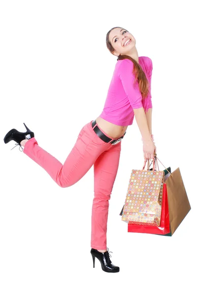 Kvinna på shopping — Stockfoto