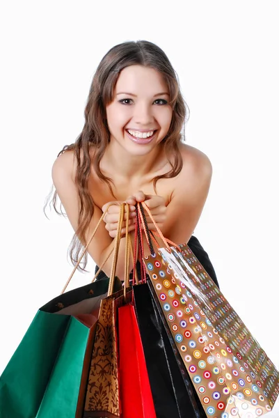 Donna a fare shopping — Foto Stock