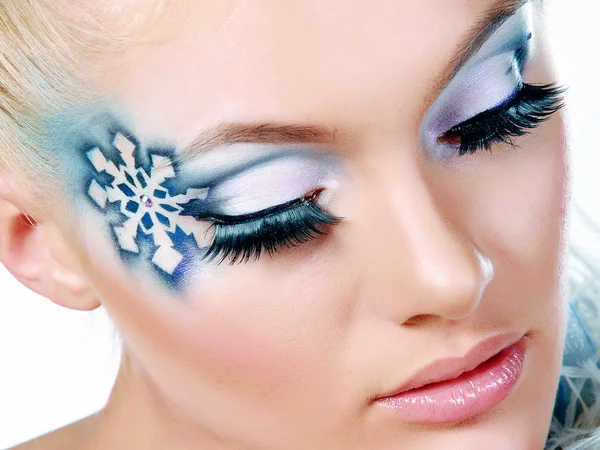 Kreativní zimní make-up — Stock fotografie