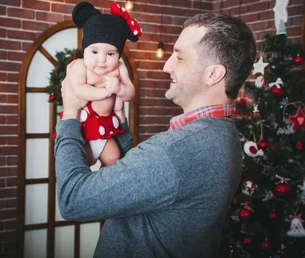 Pai e filha. Tempo de Natal — Fotografia de Stock