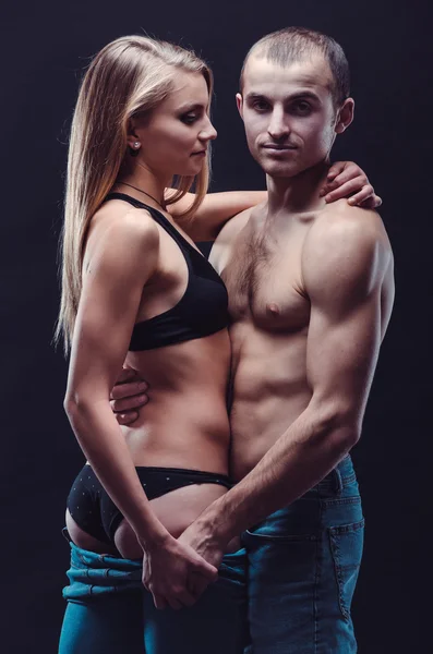 Sporty woman and man — Stock Photo, Image
