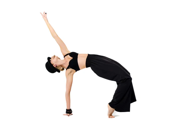 Dancing woman in black — Stock Photo, Image