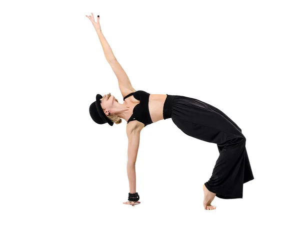 Dancing woman in black — Stock Photo, Image