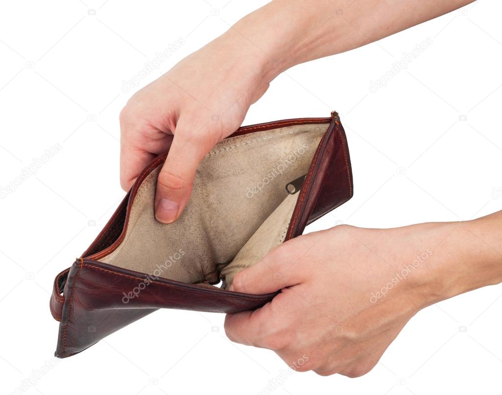 An empty purse in his hands — Stock Photo © Alexan66 96595728
