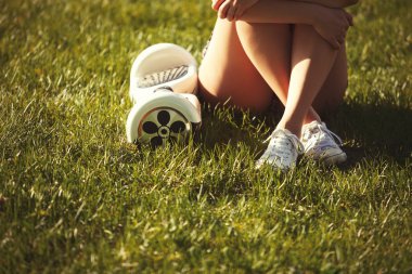 Elektrikli mini hover board scooter taşıma ile Kız