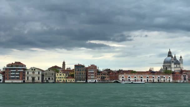 Panoramic Video Clip Beautiful Venetian Lagoon Filmed Spring Season Popular — Stock Video