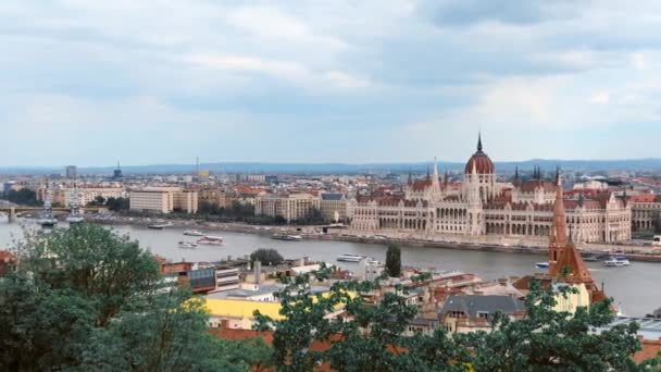 Budapest Hungary May 2019 Beautiful Parliament Budapest Filmed Spring Season — Stock Video