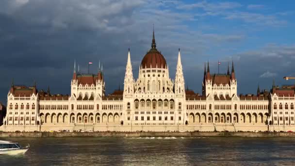 Здание Парламента Венгрии Будапеште — стоковое видео