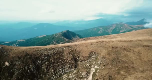 Aerial Panorama Footage Carpathian Mountain Park Western Ukraine Beautiful Drone — Stock Video