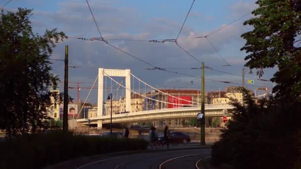 Budapest Hongrie Mai 2019 Pont Blanc Sur Danube Budapest — Video