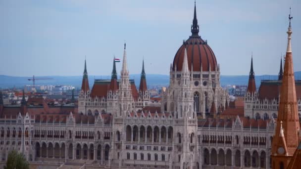 Budapest Hongarije Mei 2019 Mooi Parlement Van Boedapest Gefilmd Het — Stockvideo