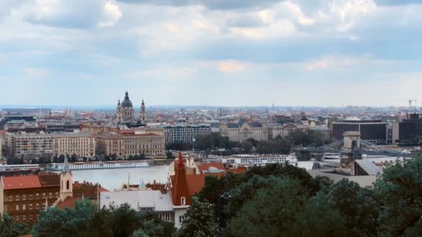 Budapest Hungary May 2019 Парламент Будапешта Знімався Пагорба Бастіон Фішермана — стокове відео