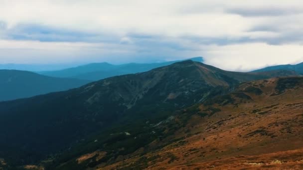 Indah Matahari Terbenam Carpathian Mountains Sun Turun Atas Cakrawala Carpathians — Stok Video