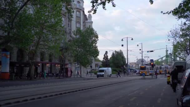 Budapest Węgry Maj 2019 Centrum Budapesztu Kręcone Wiosną Zachodzie Słońca — Wideo stockowe