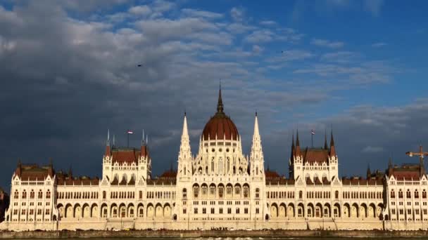 Budapest Hungary May 2019 Парламент Будапешта Знімався Весною — стокове відео