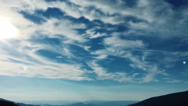 Hermoso Video Del Parque Montañoso Los Cárpatos Ucrania Occidental Silueta — Vídeo de stock