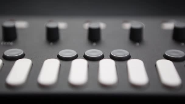 Professional Midi Controller Push Button Keys Closeup Video Clip Modern — 비디오