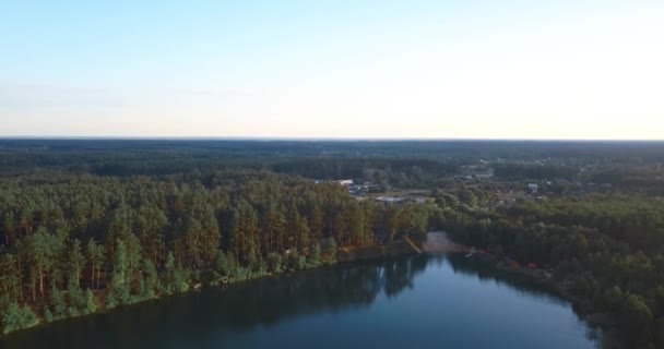 Letecký Drone Video Krásné Blue Lakes Přírodní Resort Ukrajině Létající — Stock video