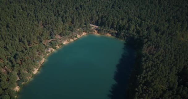 Відео Повітряного Дрона Прекрасного Природного Курорту Блакитних Озер Україні Літаюча — стокове відео