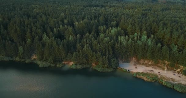 Vidéo Drone Aérien Belle Station Naturelle Blue Lakes Ukraine Caméra — Video