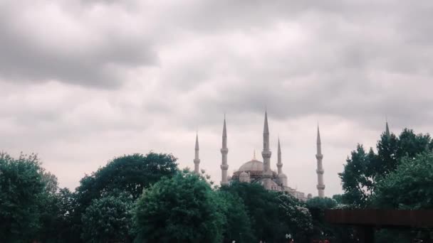 Istanbul May 2018 Dramatic Cloudy Sky Ancient Muslim Mosque Turkish — Stock Video