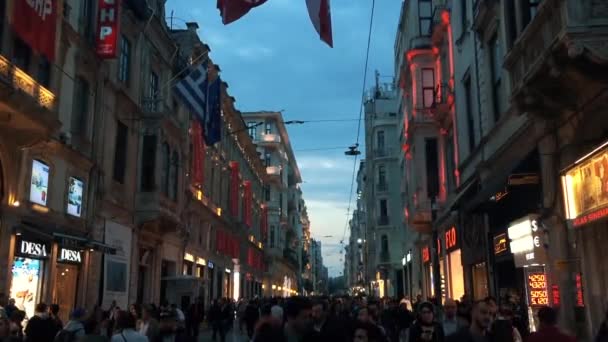 Istambul Turquia Maio 2018 Rua Cidade Noite — Vídeo de Stock