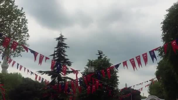 Istanbul May 2018 National Flag Turkey White Star Crescent Red — Stock Video