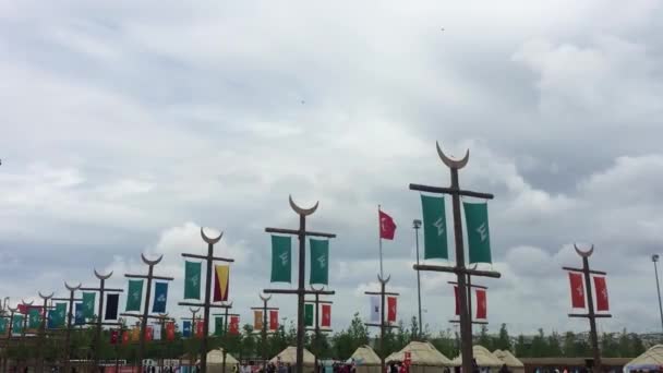 Istanbul May 2018 Flags Islamic Tribes Third Annual Ethnosports Culture — Stock Video