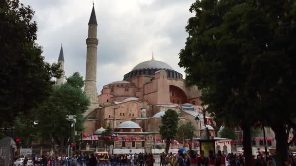 Istanbul Mayo 2018 Santa Sofía Gran Mezquita Filmada Primavera Hermoso — Vídeo de stock