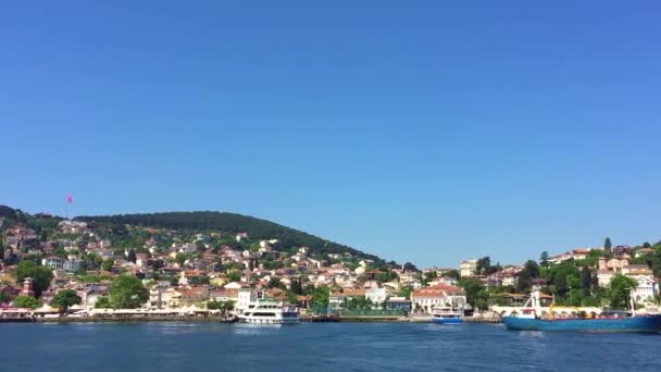 Video Clip Bosphorus Waterway Harbor Istanbul City — Stock Video