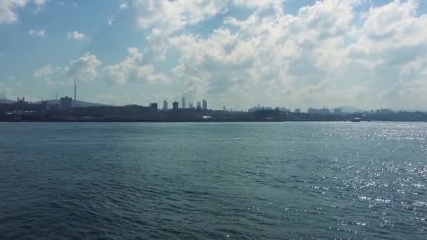 Schiffskreuzfahrt Video Bosporus Kanal Nahe Istanbul Der Türkei Gefilmt — Stockvideo