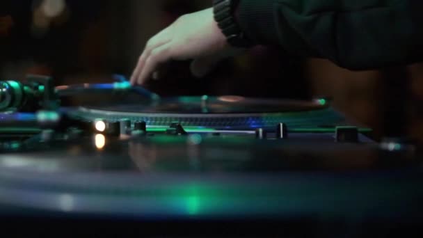 Hip Hop Jouer Musique Sur Fête Clip Vidéo Disc Jockey — Video