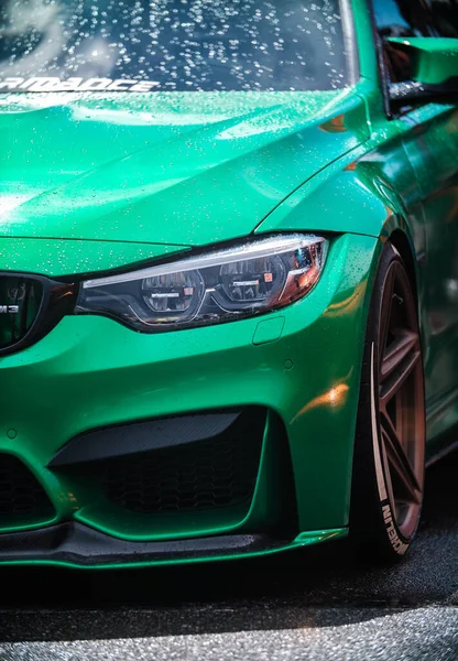 Kyiv May 2021 Hermoso Vehículo Verde Bmw F80 Envuelto Vinilo — Foto de Stock