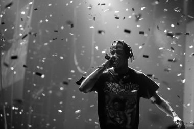 Travis Scott performing in Moscow clipart