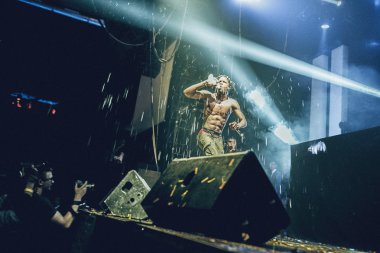 Travis Scott performing in Moscow clipart