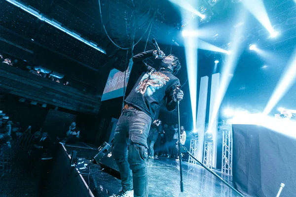 Travis Scott se apresentando em Moscou — Fotografia de Stock