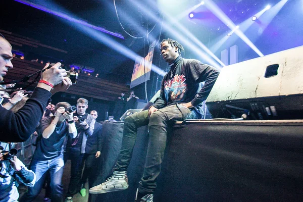 Travis Scott se apresentando em Moscou — Fotografia de Stock