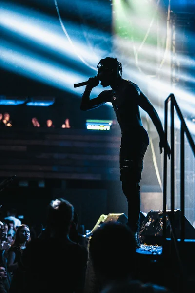 Travis Scott se apresentando em Moscou — Fotografia de Stock