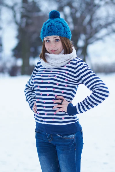 Deze winter poseren zo schattig — Stockfoto