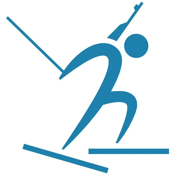 Wintersport Ikone Biathlon Ikone — Stockvektor