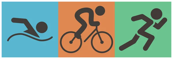 Zomer Sport Pictogrammen Triatlon Icoon — Stockvector