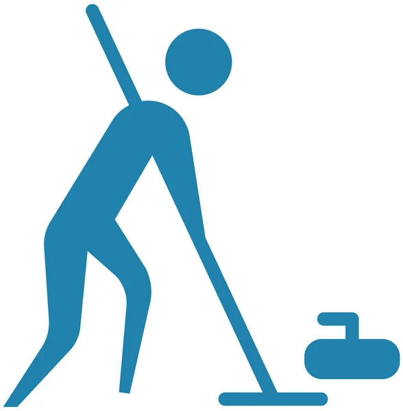 Icône Sport Hiver Icône Curling — Image vectorielle