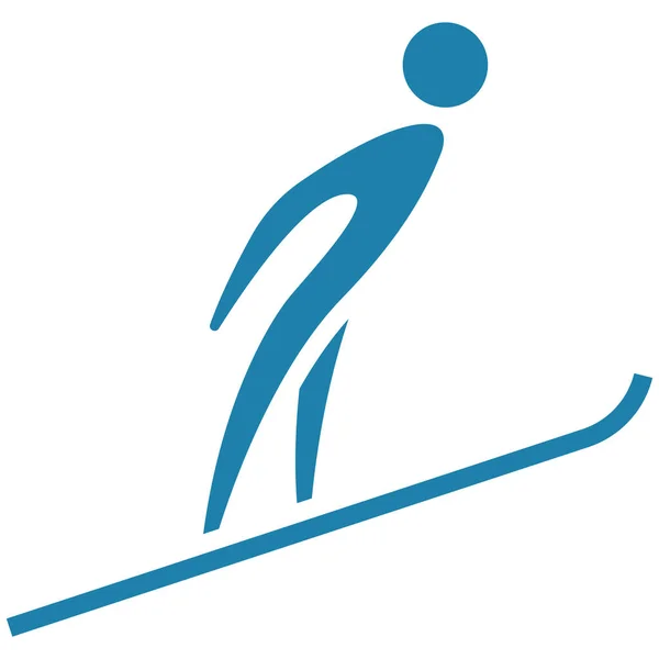 冬季运动图标 滑雪跳跃图标 — 图库矢量图片
