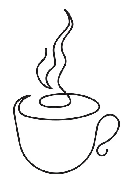 Cap Von Tee Oder Kaffee Illustration Einer Zeile Stil — Stockvektor