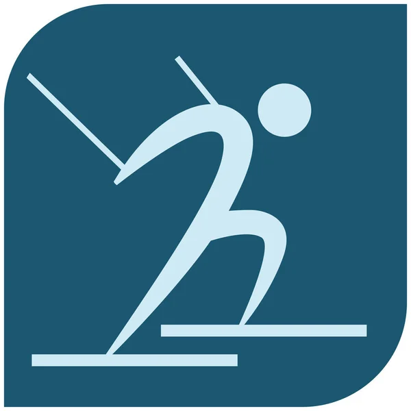 Icône Sport Hiver Icône Ski Fond — Image vectorielle